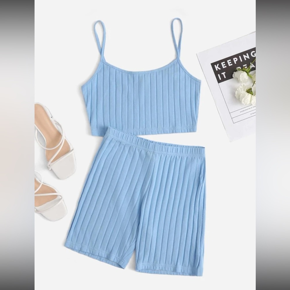 2 Pc Biker Short Set